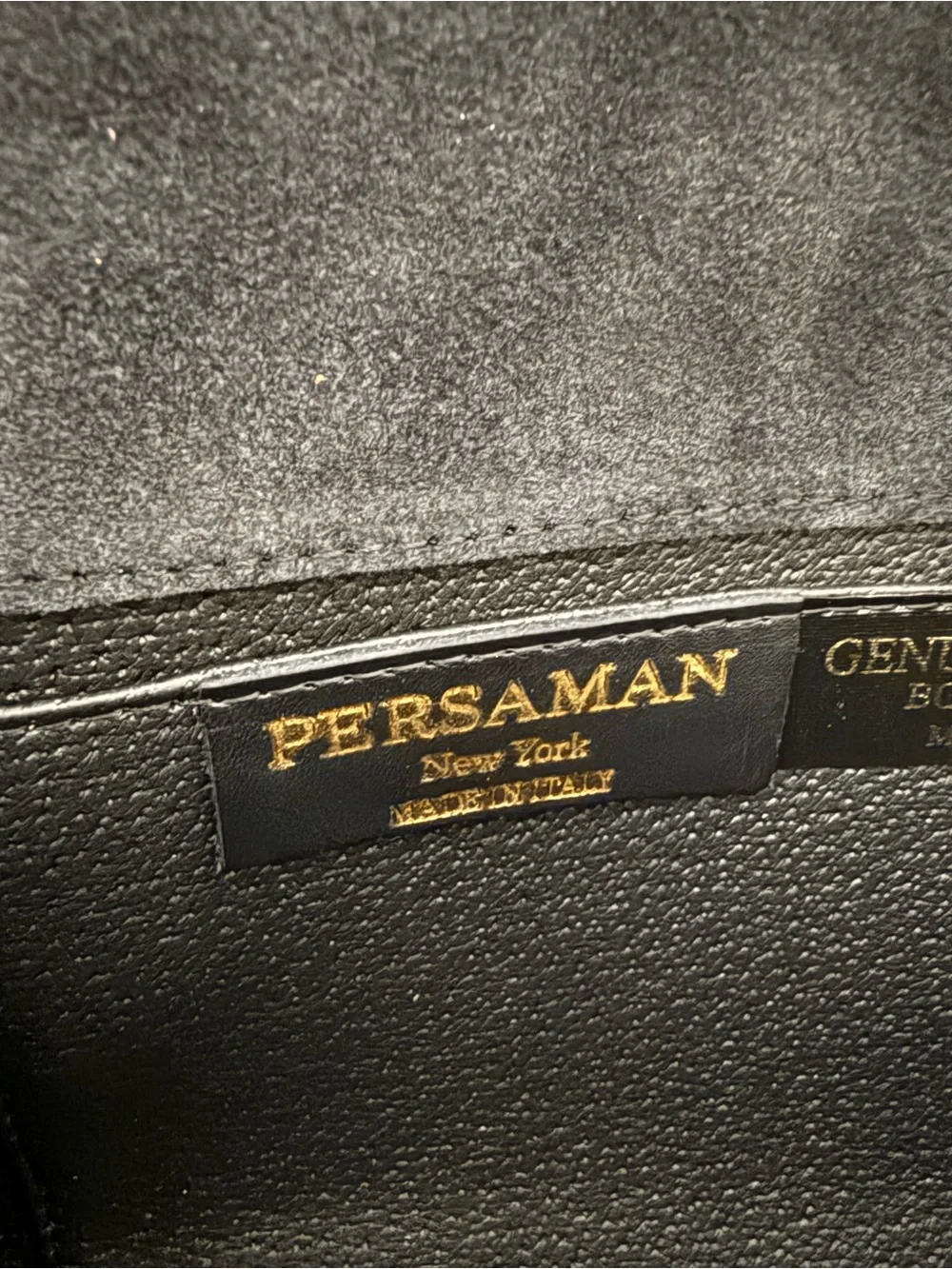 Persaman New York Dora Suede Clutch with Gold Chain - Never Used